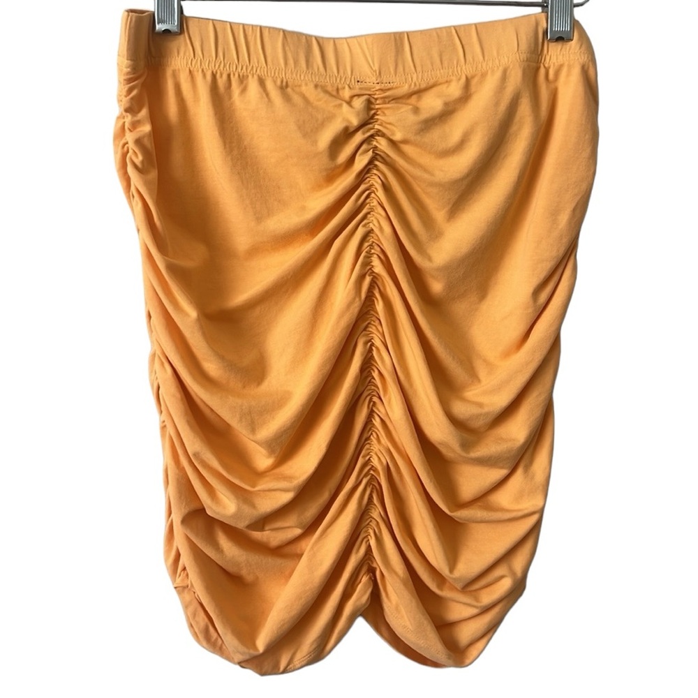SOLD NWT Bobi Marigold Shirred Mini Skirt Size Medium - Picture 2 of 10